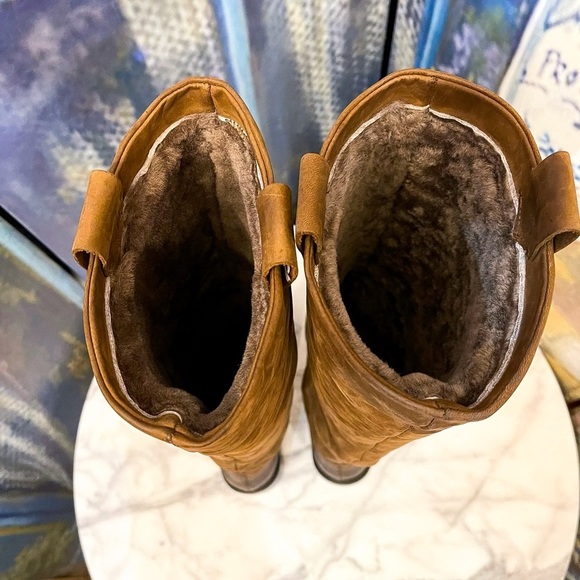 Ross & Snow Boot Elena Weatherproof Shearling OTK Espresso 7 GUC - Picture 6 of 9